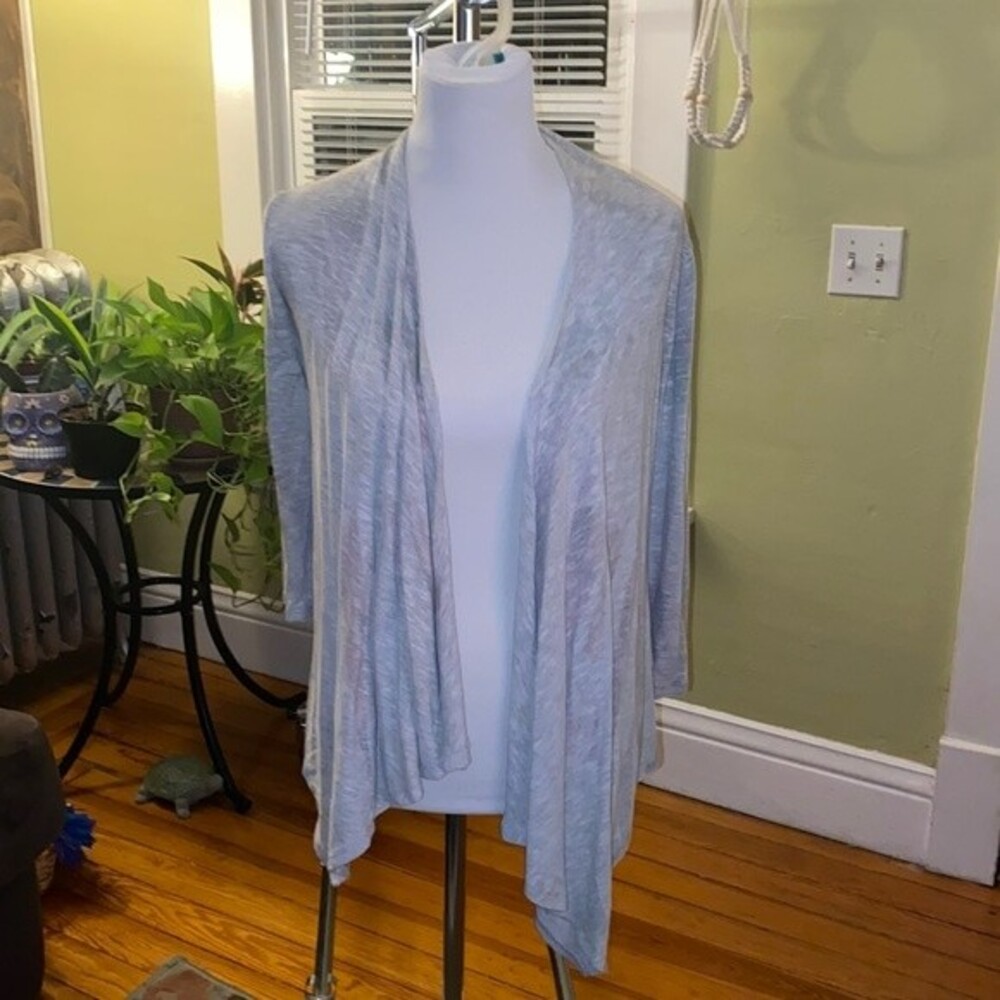 Grey Lightweight Cascading Cardigan Sweater